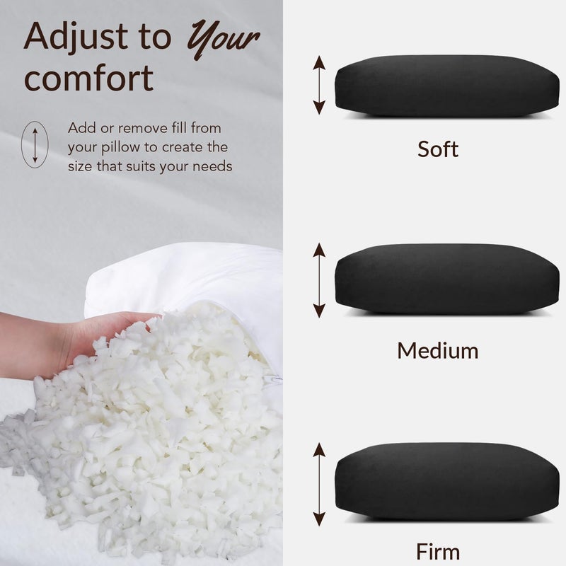 SofGlowly Head Recliner Pillow Adjustable Shredded Memory Foam Headrest Pillow for Recliners,Non-Slip Velvet Cushion for Pain Relief Neck Support Pillow for Travel Home Recliner Sofa Armchair (Black) - Image 3
